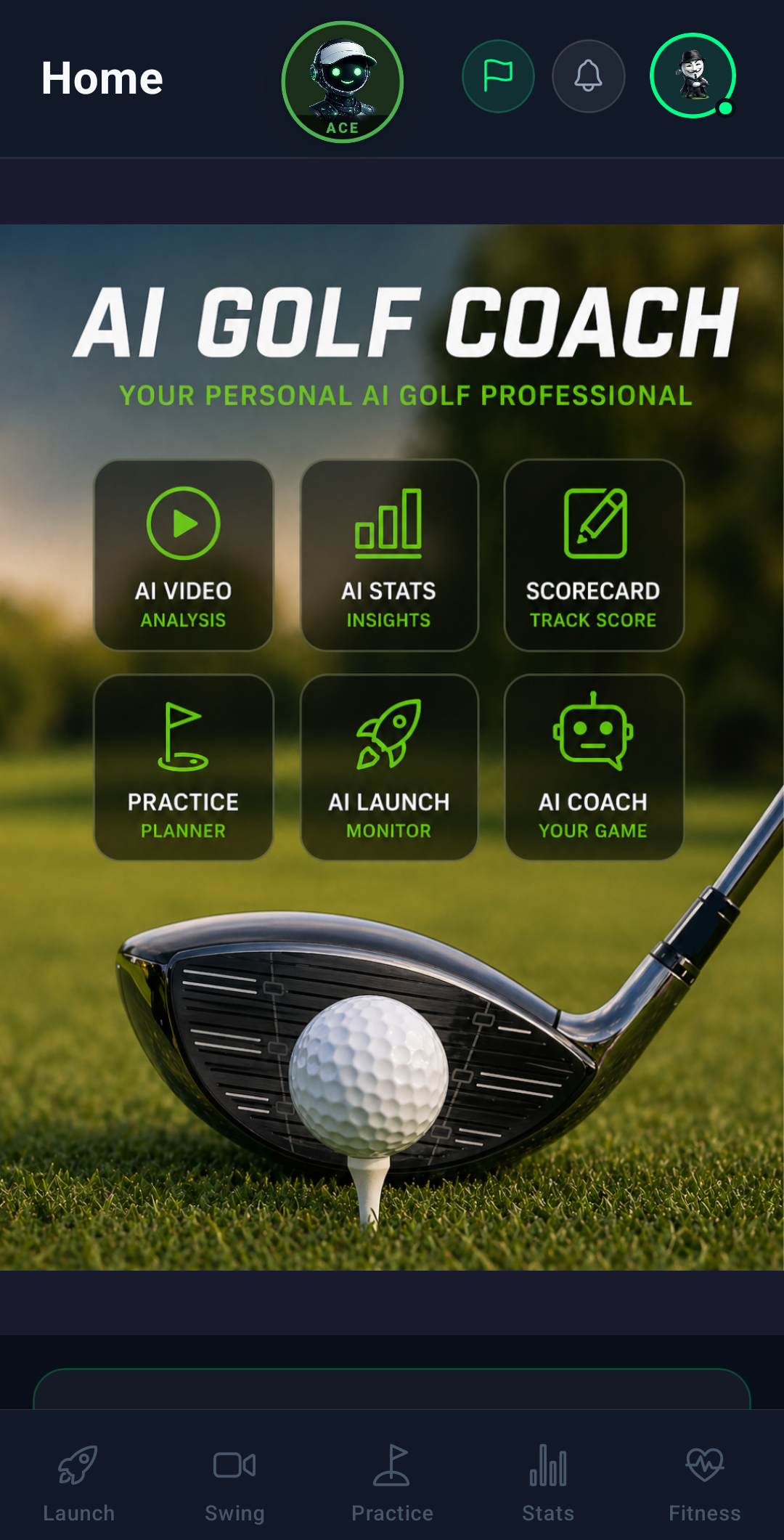 AI Golf Coach App Home